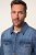 JP1880 826234 Jeans jakna z naprsnimi žepi Denim modra - Jakne - Moške bunde za Močnejše Postave