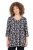 Ulla Popken Snowflake Print 3/4 Sleeve A-Line Tee Black - Natisnjene majice za ženske - 