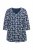 Ulla Popken Snowflake Print 3/4 Sleeve A-Line Tee Navy - Natisnjene majice za ženske - 