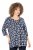 Ulla Popken Snowflake Print 3/4 Sleeve A-Line Tee Navy - Natisnjene majice za ženske - 