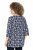 Ulla Popken Snowflake Print 3/4 Sleeve A-Line Tee Navy - Natisnjene majice za ženske - 