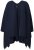 Ulla Popken 841117 Pleten oversize pončo s kristalčki Temno modra - Ponči in pelerine - 