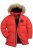 JP1880 Parka Quilted Faux Fur Hood Red - Jakne - Moške bunde za Močnejše Postave