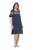 Ulla Popken 850401 Cvetlična spalna srajca Temno modra - Spalne srajce - 