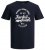 Jack & Jones JJERAFA TEE Navy - Kratke Majice - Moške kratke majice za močnejše postave