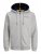 Jack & Jones JCOBERG SWEAT ZIP Hoodie Grey Melange - Puloverji & jopice - Moški Puloverji & Jopice za Močnejše Postave