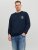 Jack & Jones JCOFILO Crew Neck Sweater with Back Print Navy Blazer - Puloverji & jopice - Moški Puloverji & Jopice za Močnejše Postave