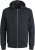 Jack & Jones BRADLEY Zip Hoodi Black - Puloverji & jopice - Moški Puloverji & Jopice za Močnejše Postave