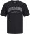 Jack & Jones CALEB VARSITY O-Neck T-Shirt Black - Kratke Majice - Moške kratke majice za močnejše postave