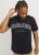 Jack & Jones CALEB VARSITY O-Neck T-Shirt Black - Kratke Majice - Moške kratke majice za močnejše postave