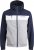 Jack & Jones RUSH White/Grey Blocking Bomber Jacket with Hood Navy Blazer - Jakne - Moške bunde za Močnejše Postave