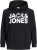 Jack & Jones CORP LOGO Large Print Hoodie Black - Puloverji & jopice - Moški Puloverji & Jopice za Močnejše Postave