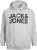 Jack & Jones CORP LOGO Large Print Hoodie Light Grey Melange - Puloverji & jopice - Moški Puloverji & Jopice za Močnejše Postave