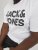 Jack & Jones CORP Logo T-Shirt White w Large Black Print - Kratke Majice - Moške kratke majice za močnejše postave