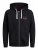 Jack & Jones JJSTAMP ZIP Hoodie Black - Puloverji & jopice - Moški Puloverji & Jopice za Močnejše Postave