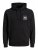 Jack & Jones JJLOCK SWEAT HOOD Black - Puloverji & jopice - Moški Puloverji & Jopice za Močnejše Postave
