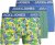 Jack & Jones JACPINEAPPLE SKULL TRUNKS 3 PACK Palace Blue - Boksarice - Moške Boksarice za Močnejše postave