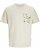  Jack & Jones Tavira Aop Pocket Crew Neck T-Shirt Antique White - Kratke Majice - Moške kratke majice za močnejše postave