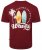 Kam Jeans 5709 Summer Adventure Print Tee Burgundy - Kratke Majice - Moške kratke majice za močnejše postave