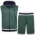 Kam Jeans TS005 Retro Tracky Set (Shorts/Sleeveless Hoodie) Racing Green - Trenirke kompleti - Moške Trenirke kompleti za močnejše postave