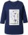 Ulla Popken Decorative Plant 3/4 Sleeve T-Shirt Ink Blue - Natisnjene majice za ženske - 
