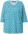 Ulla Popken Flower Print 3/4 Sleeve A-Line Tee Deep Aqua - Natisnjene majice za ženske - 