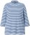 Ulla Popken Striped 3/4 Sleeve Turtleneck Tee Light Blue - Natisnjene majice za ženske - 
