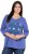 Ulla Popken Meet Me In The Moonlight 3/4 Sleeve Graphic Tee Atlantic Blue - Natisnjene majice za ženske - 