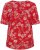 Kaffe Curve Ami Short Sleeve Blouse Printed Poppy Red - Bluze & Tunike - 