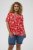 Kaffe Curve Ami Short Sleeve Blouse Printed Poppy Red - Bluze & Tunike - 