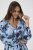 Kaffe Curve Aliana Dress Blue Flower Animal - Midi obleke - 