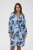 Kaffe Curve Aliana Dress Blue Flower Animal - Midi obleke - 