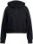 Ulla Popken Ribbed Inset Zip Collar Hoodie Black - Puloverji & jopice - 