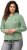 Ulla Popken Drawstring Hem Zip-Up Hoodie Light Green - Puloverji & jopice - 