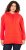 Ulla Popken Back Print Kangaroo Pocket Hoodie Hibiscus Red - Puloverji & jopice - 