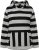 Ulla Popken Mixed Stripe Long Sleeve Hoodie Black - Puloverji & jopice - 