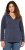 Ulla Popken Open Edged Long Sleeve V-Neck Hoodie Navy - Puloverji & jopice - 