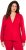Ulla Popken Plunge Neck Long Sleeve Hoodie Salsa Red - Puloverji & jopice - 