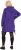 Ulla Popken Longline Lace Up Hoodie Purple - Puloverji & jopice - 