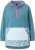 Ulla Popken Floral Detail Fleece Hoodie Ice Green - Puloverji & jopice - 