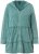 Ulla Popken Tiered Flounce Panel Zip Up Hoodie Green - Puloverji & jopice - 