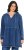 Ulla Popken Indigo Dyed Flounce Panel Hoodie Blue - Puloverji & jopice - 