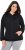 Ulla Popken Eyelet Embroidered Zip-Up Hoodie Black - Puloverji & jopice - 