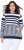 Ulla Popken Oversized Striped Long Sleeve Hoodie Ink Blue - Puloverji & jopice - 