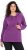 Ulla Popken Rhinestone Drawstring Moon Wash Hoodie Light Plum - Puloverji & jopice - 