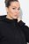 Ulla Popken Mix Fabric Reflective Trim Zip Hoodie Black - Puloverji & jopice - Udobni puloverji in pletenine