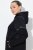 Ulla Popken Mix Fabric Reflective Trim Zip Hoodie Black - Puloverji & jopice - Udobni puloverji in pletenine