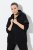 Ulla Popken Mix Fabric Reflective Trim Zip Hoodie Black - Puloverji & jopice - Udobni puloverji in pletenine
