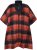 Ulla Popken Oversized Plaid Wing Collar Poncho Red Orange - Jakne - 