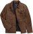 JP1880 Leather Jacket Nubuck Shirt Collar Brown - Jakne - Moške bunde za Močnejše Postave